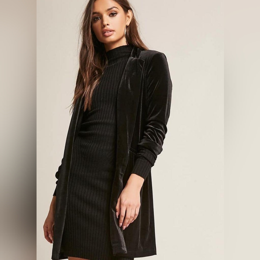 F21 Black Velvet Blazer